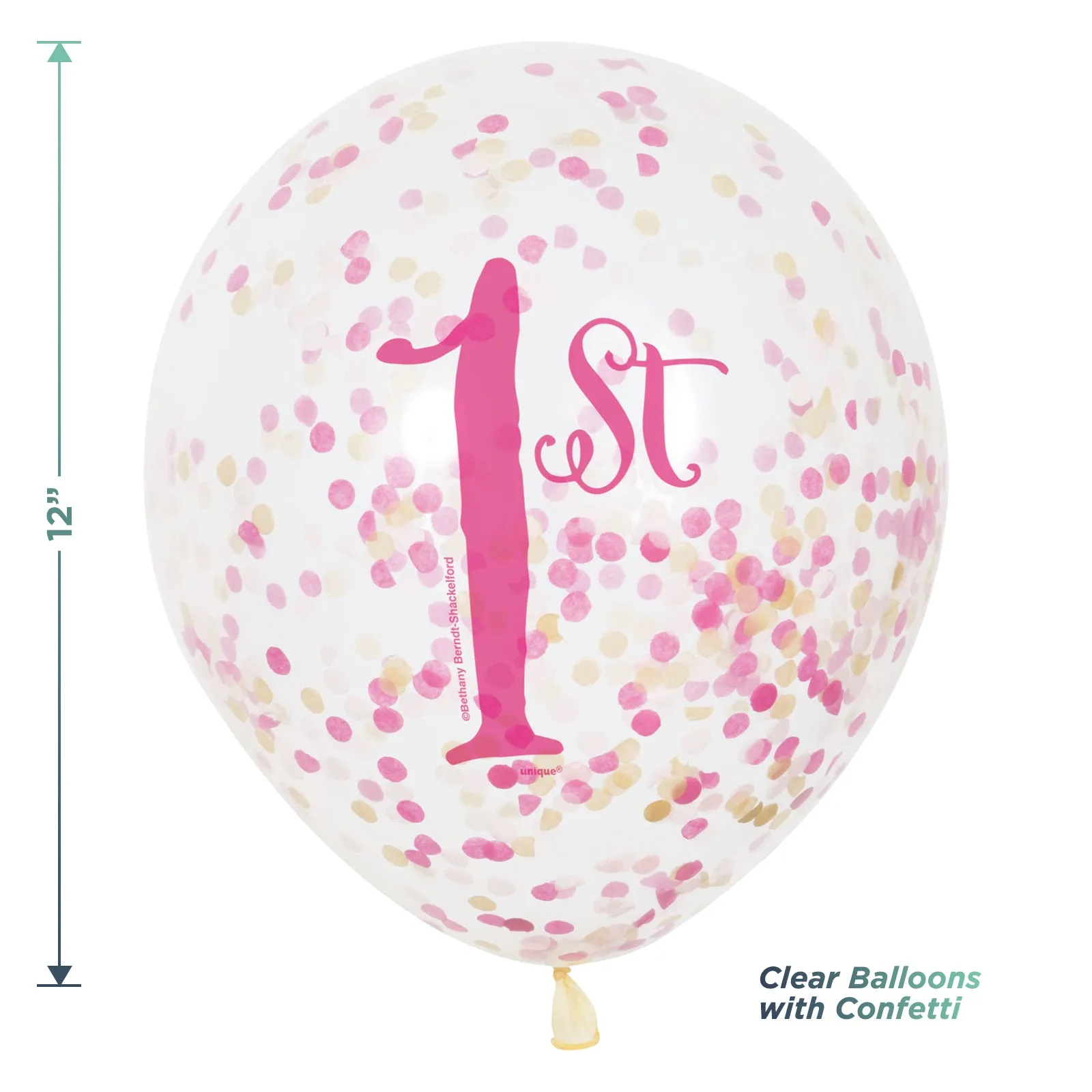 1st Birthday Girl Pink & Gold Princess Party Pack - Paper Plates, Napkins(Serves 16)