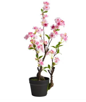 2.5' Artificial Cherry Blossom Plant - Low Maintenance, Life-Like & Vibrant Silk Plants For Busy People.