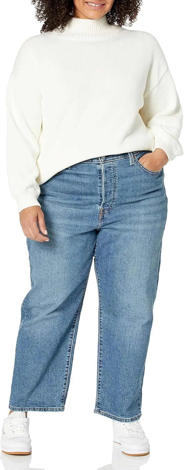 Amazon Essentials Women's Pull-Over Cotton Sweaters, Funnel-Neck, Available in Plus Size