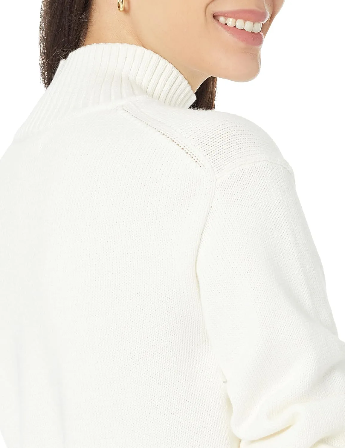 Amazon Essentials Women's Pull-Over Cotton Sweaters, Funnel-Neck, Available in Plus Size