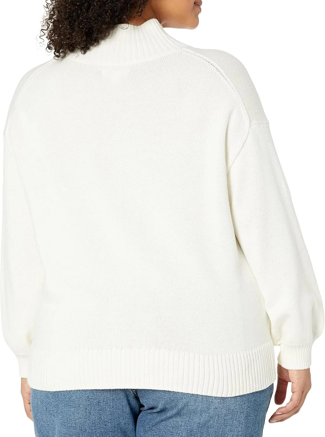Amazon Essentials Women's Pull-Over Cotton Sweaters, Funnel-Neck, Available in Plus Size