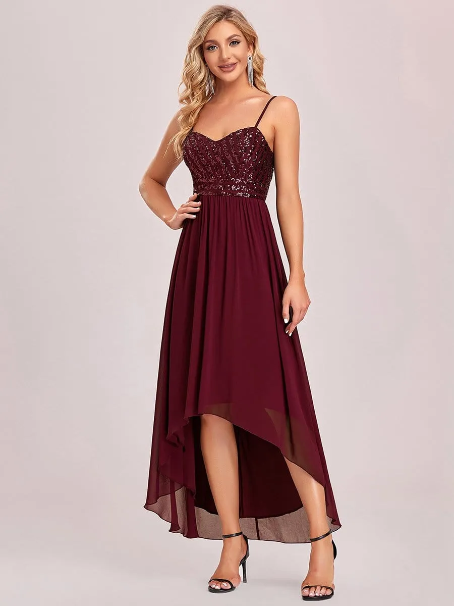 Asymmetrical Hemline Ethereal Evening Dress