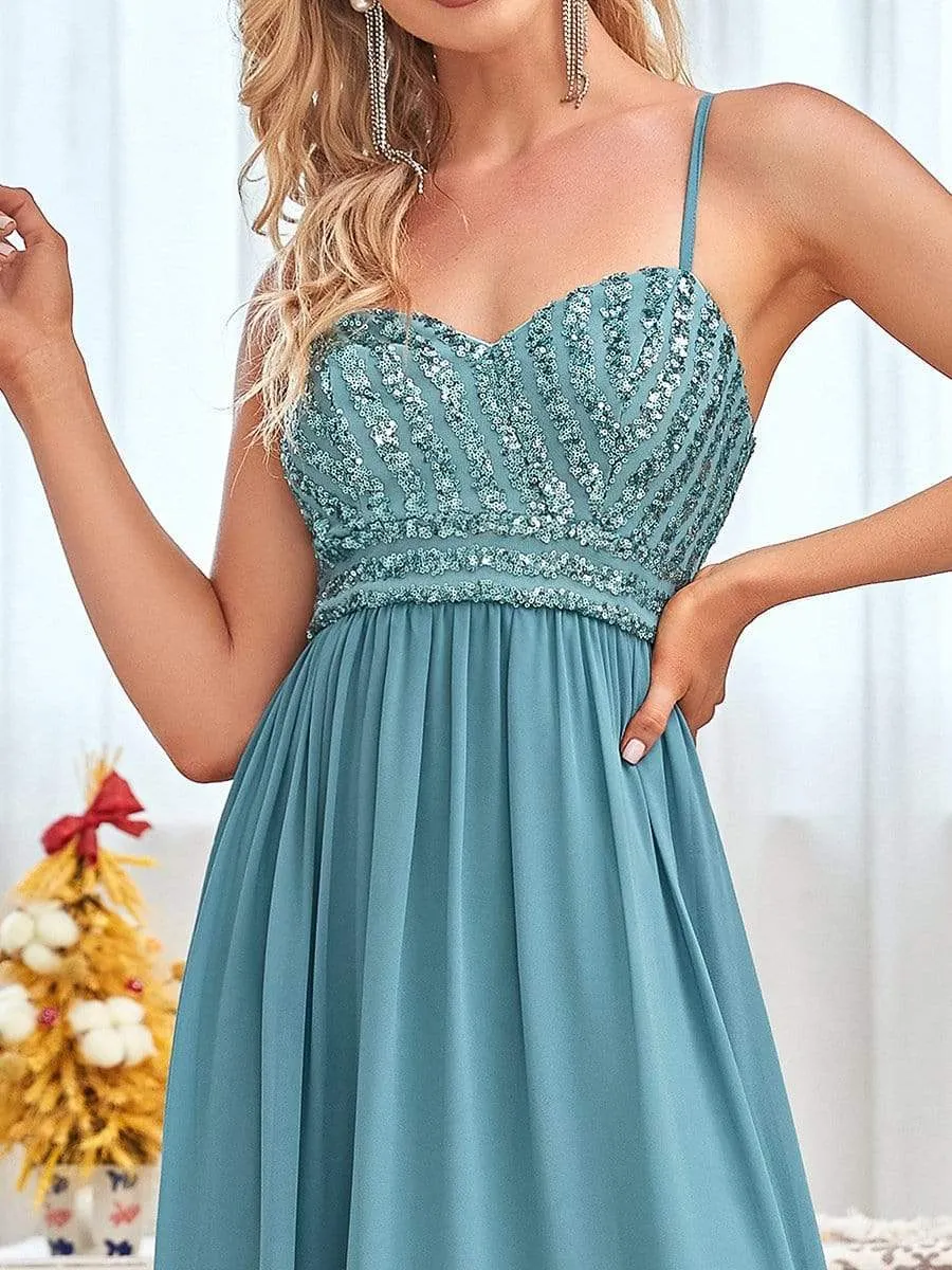 Asymmetrical Hemline Ethereal Evening Dress