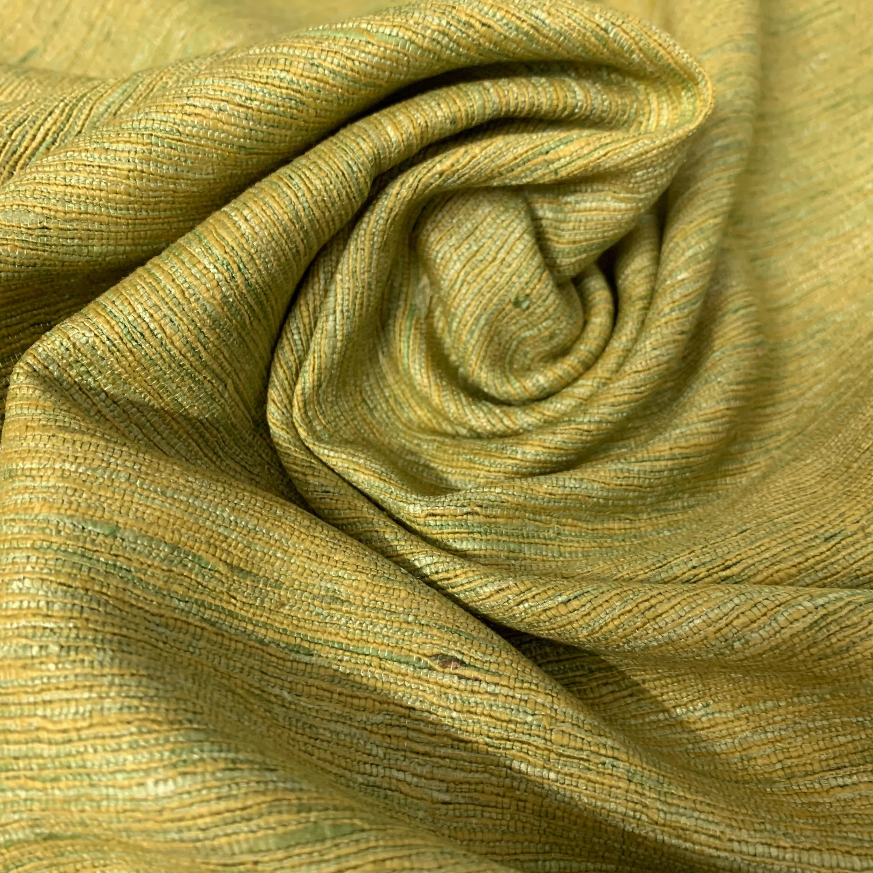 Autumn Green Ahimsa Tussar Pure Silk Fabric