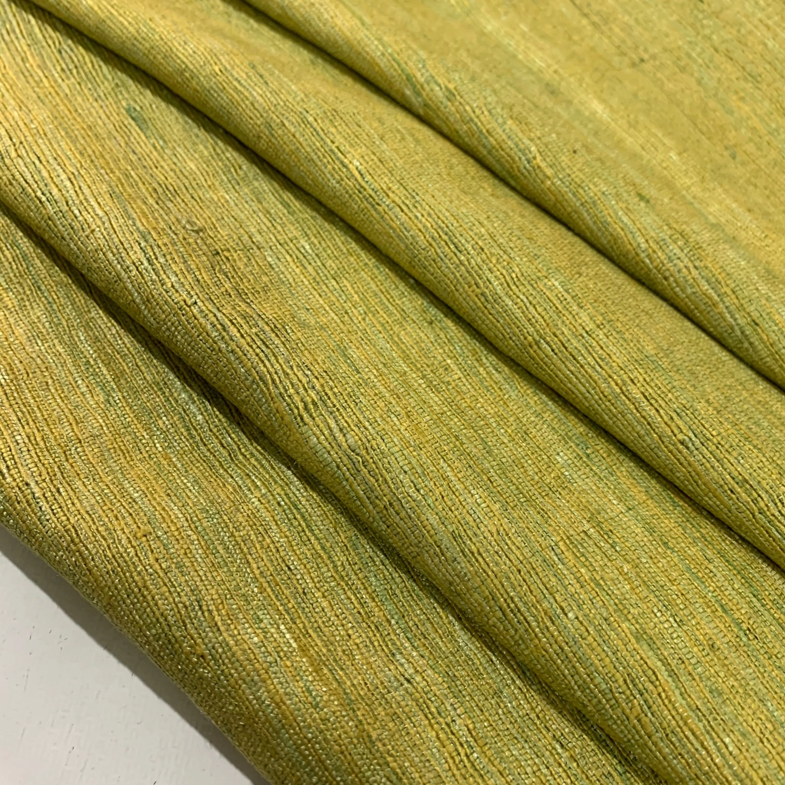 Autumn Green Ahimsa Tussar Pure Silk Fabric