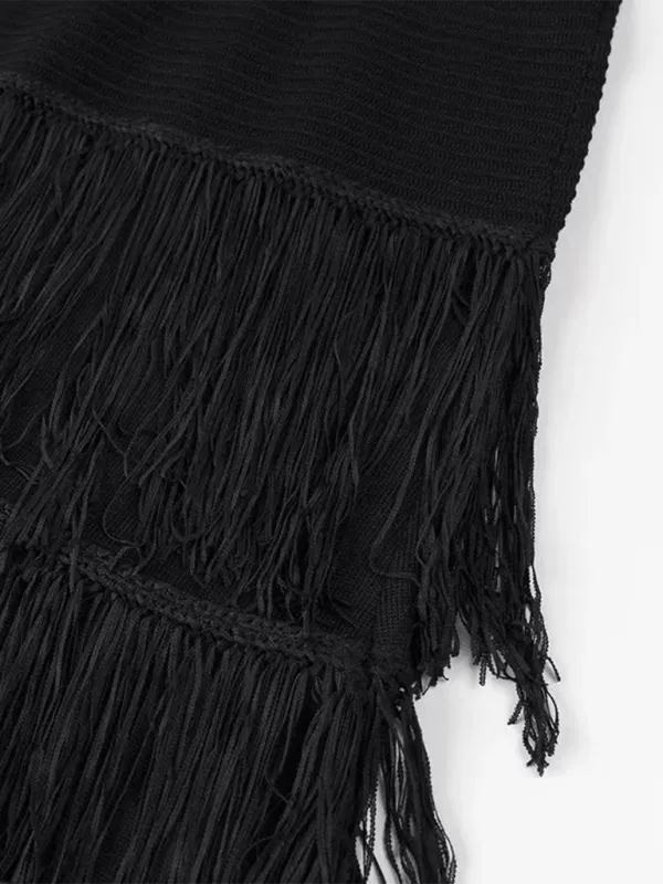 Barcelona Holiday Black Dress Backless Zipper Dress