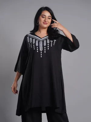 Black Rayon Kurti - Haar