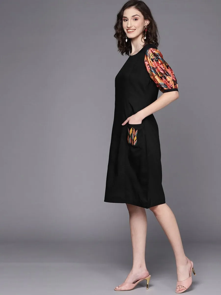 Black Sheath Midi Dress