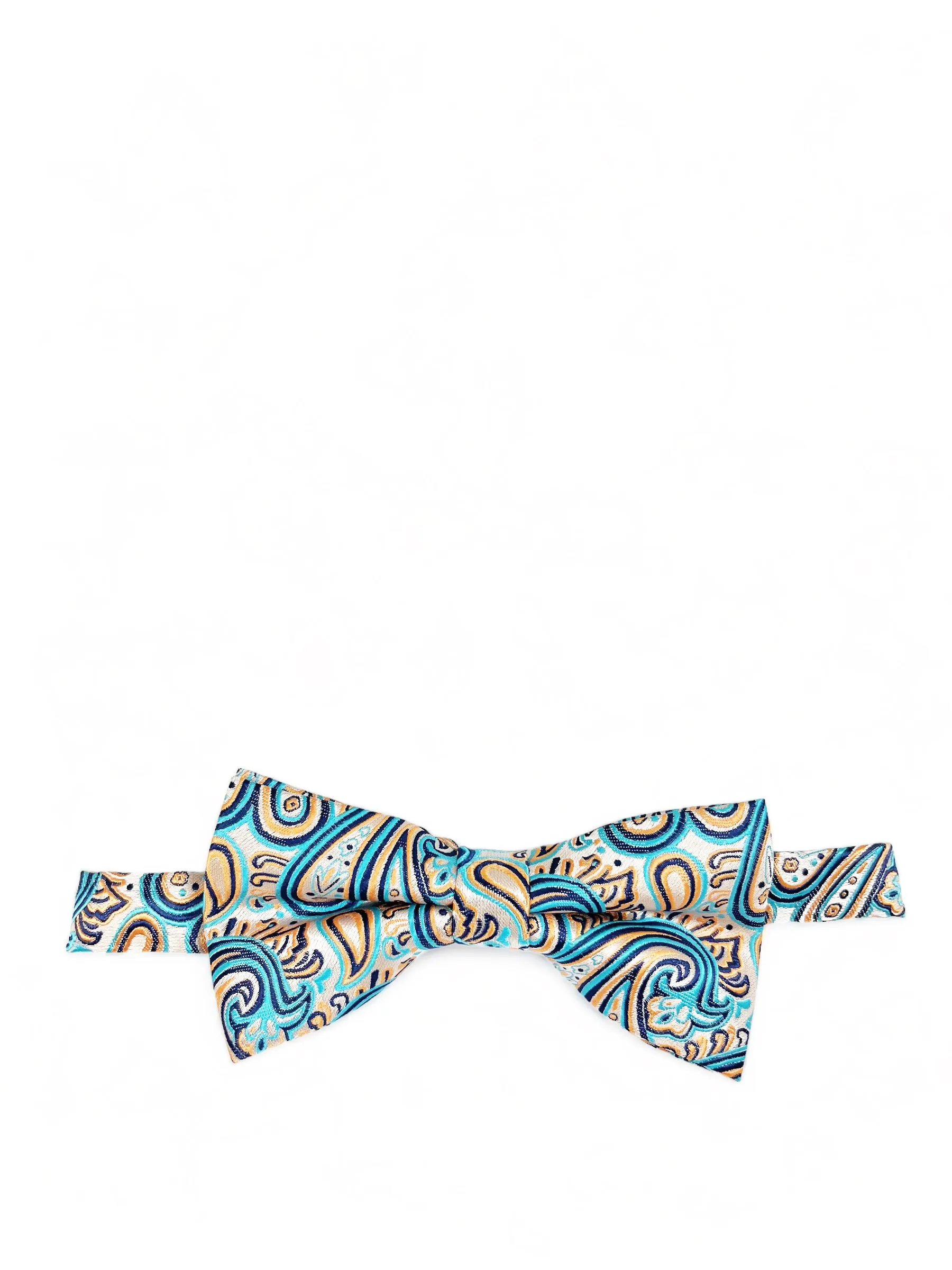Blue Curacao Extraordinary Paisley Bow Tie