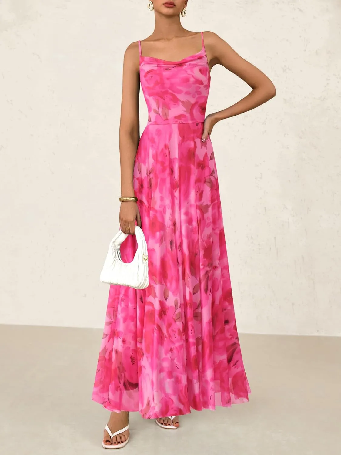 BTFBM Women Summer Floral Maxi Dresses Elegant Spaghetti Strap Dress Printed Party Dress Beach Long Dresses