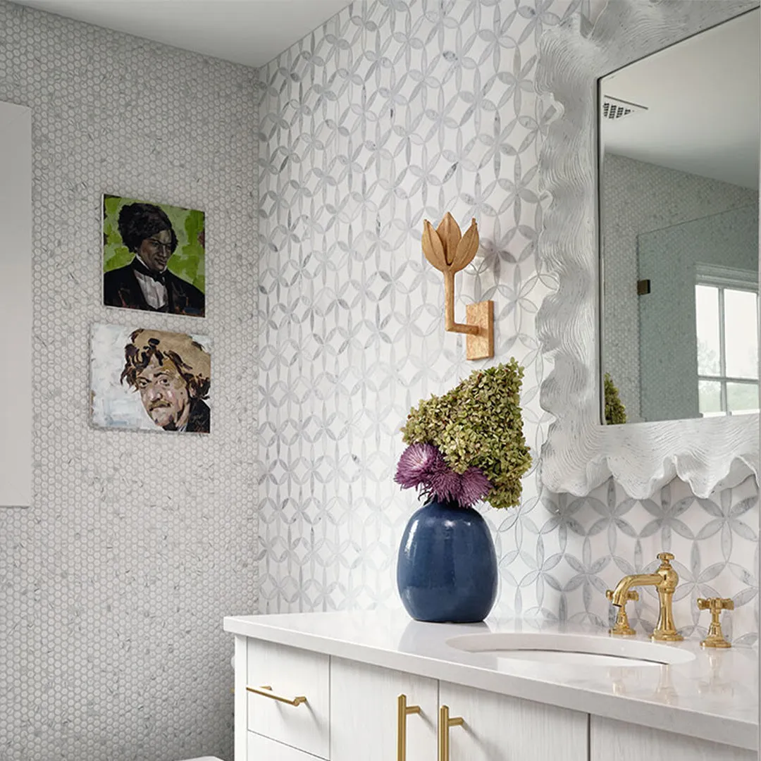 Carrara White La Fleur - Stone Tile