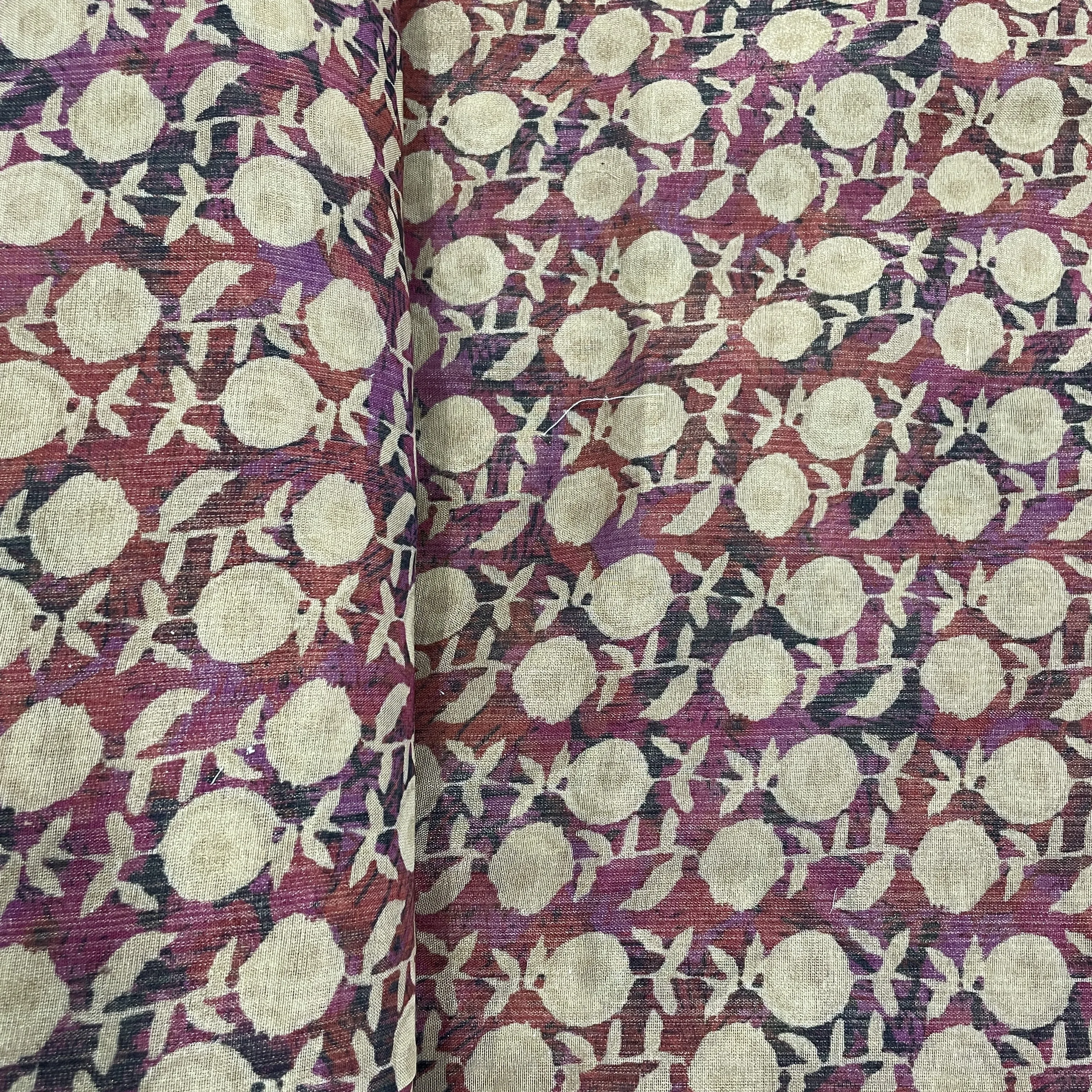 Classic Pink Cream Floral Print Zari Organza Fabric