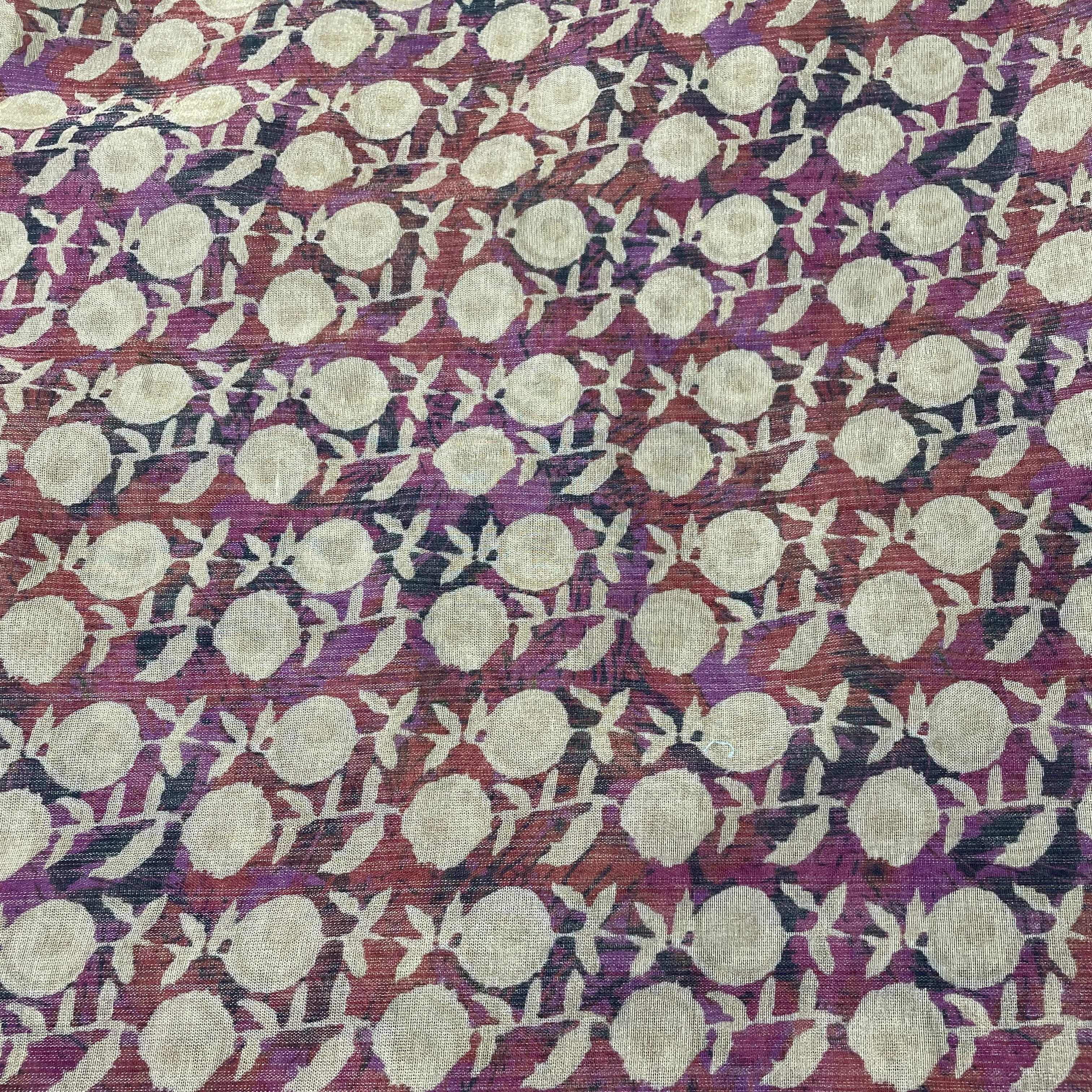 Classic Pink Cream Floral Print Zari Organza Fabric