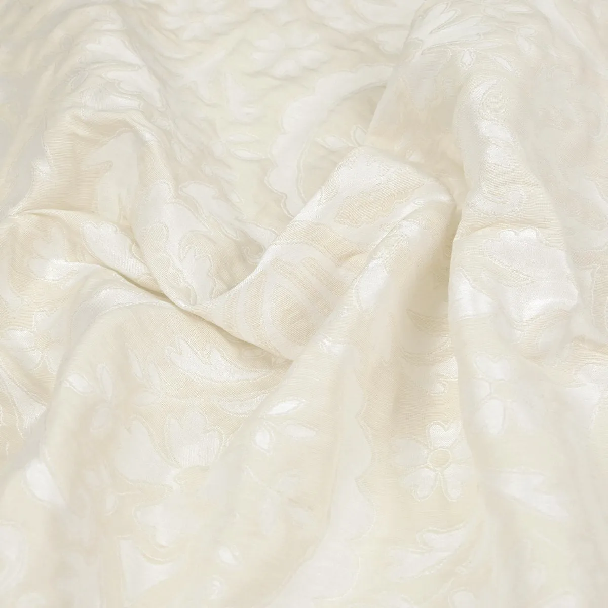 Cream Floral Jacquard Fabric 97605