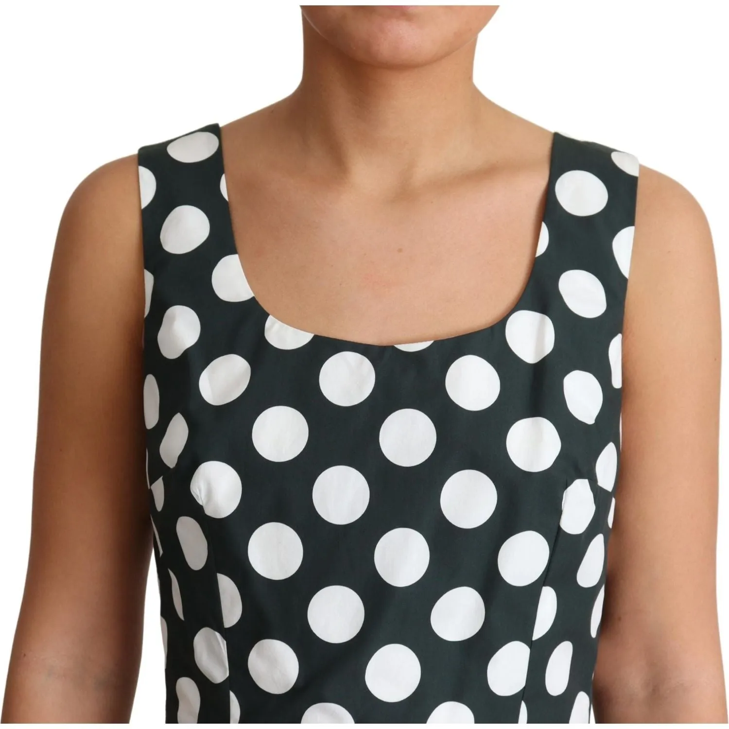 Dolce & Gabbana Chic Polka Dot A-line Sleeveless Dress