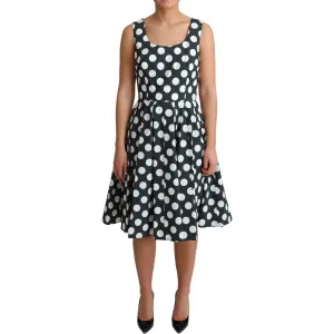Dolce & Gabbana Chic Polka Dot A-line Sleeveless Dress