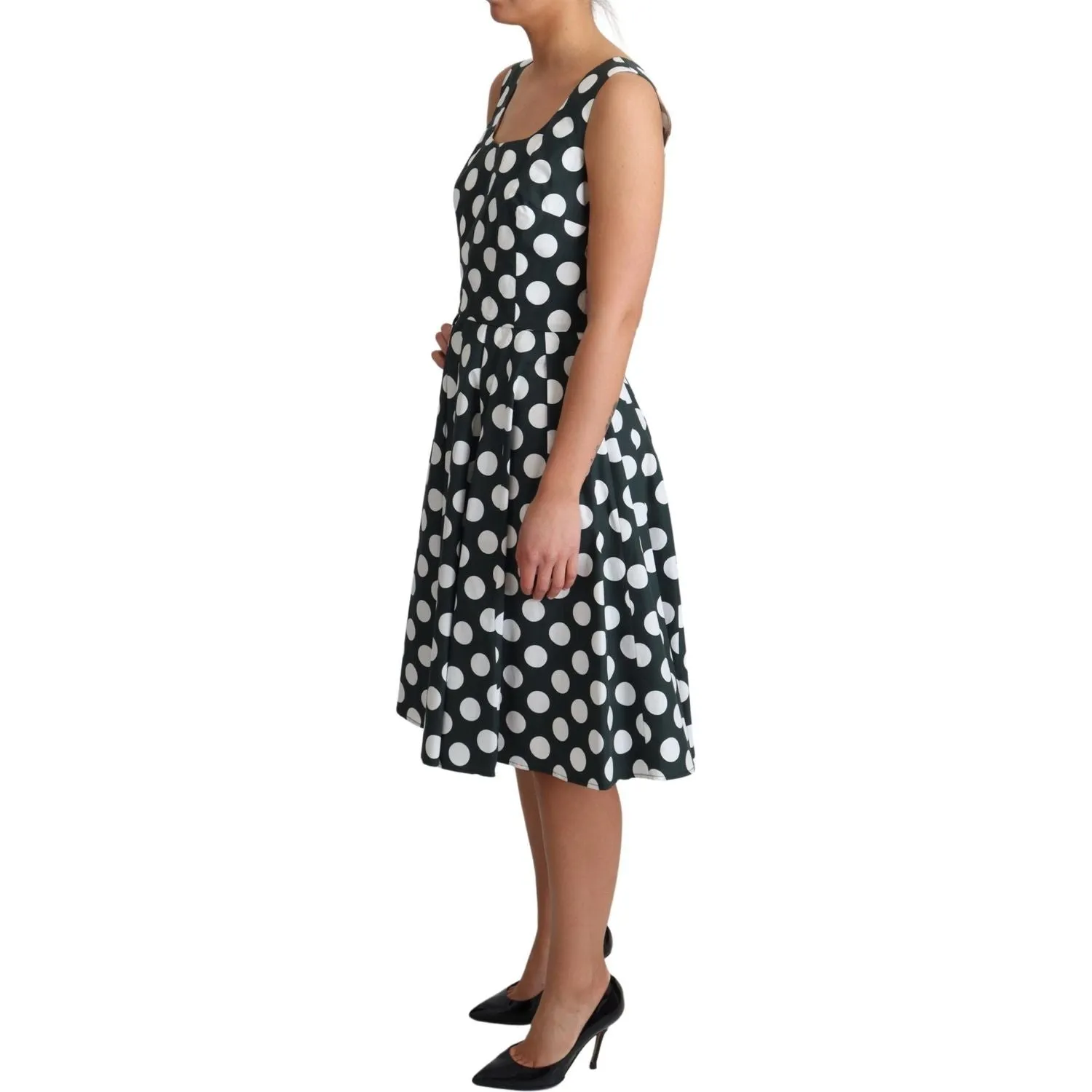 Dolce & Gabbana Chic Polka Dot A-line Sleeveless Dress