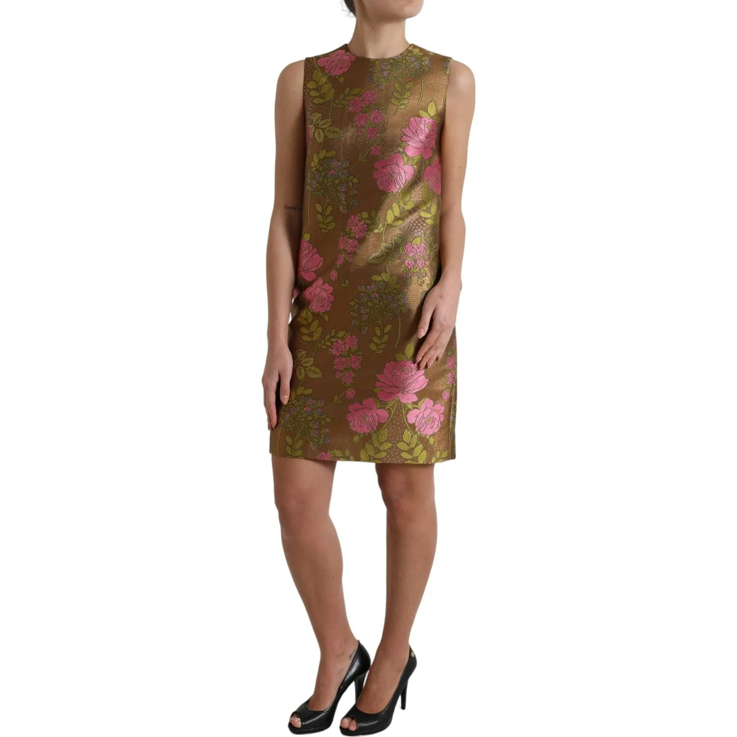 Dolce & Gabbana Elegant Floral Shift Sleeveless Mini Dress