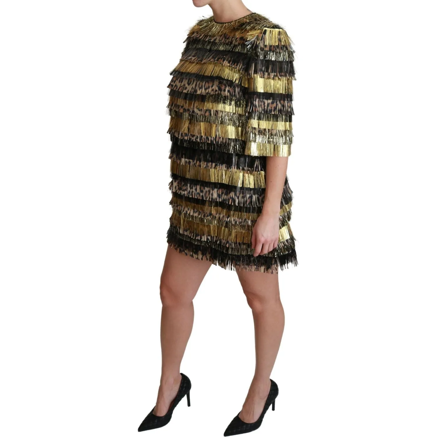 Dolce & Gabbana Elegant Sheath Mini Leopard Dress