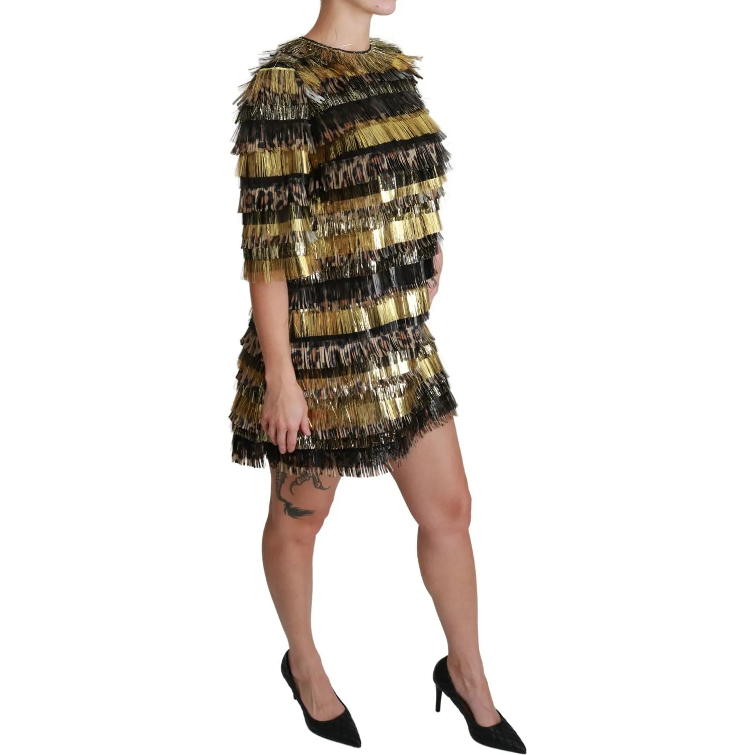Dolce & Gabbana Elegant Sheath Mini Leopard Dress