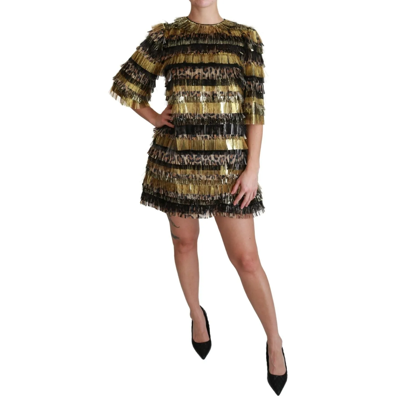 Dolce & Gabbana Elegant Sheath Mini Leopard Dress