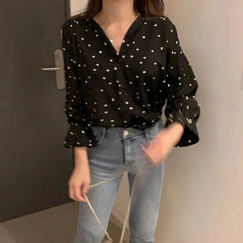 Elegant Solid Round Single-Breast Lady Top Blouse
