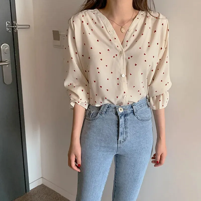Elegant Solid Round Single-Breast Lady Top Blouse