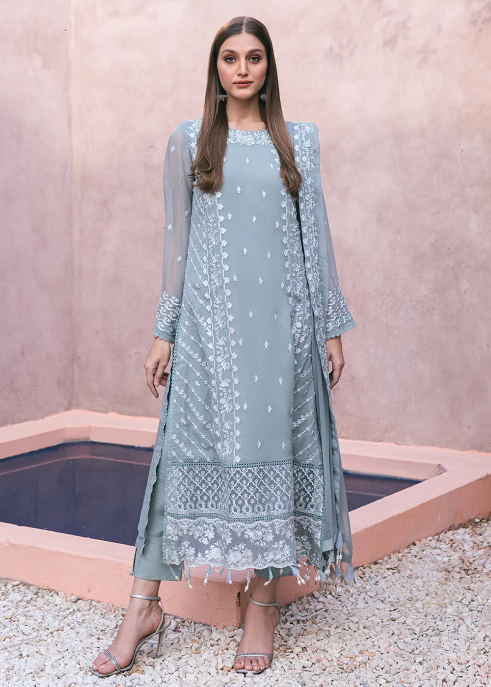 Embroidered Ensembles 3 Pcs by Azure | Frosted Fern