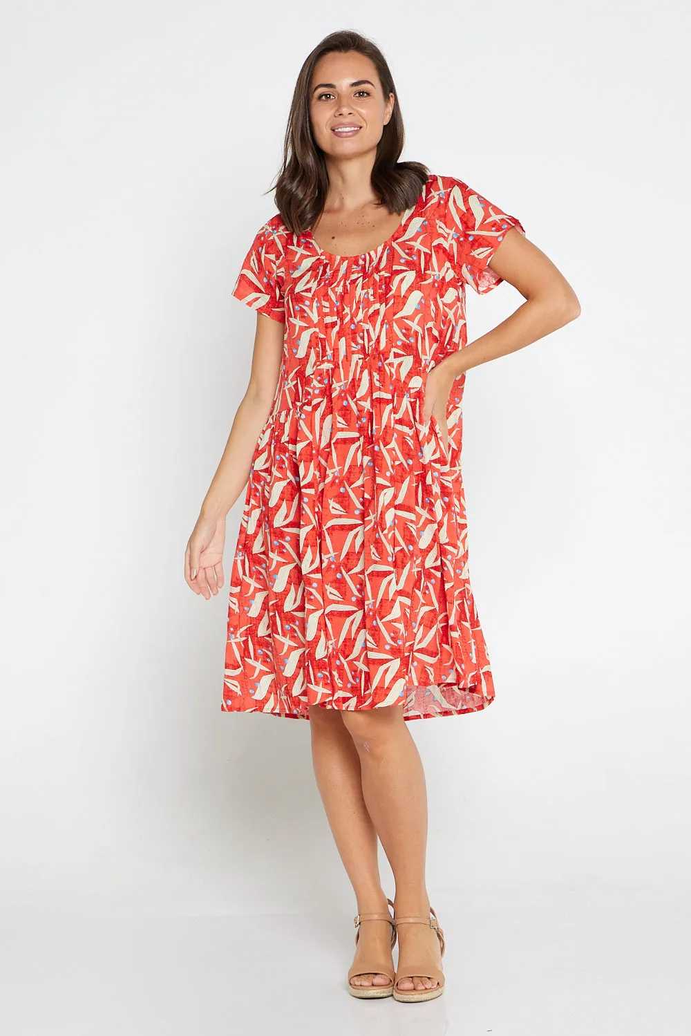 Emery Cotton Dress - Vermillion Olive Tree