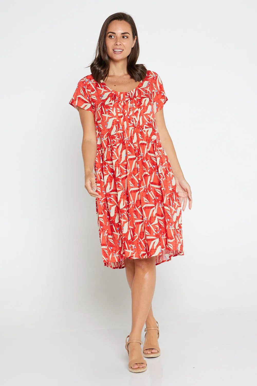 Emery Cotton Dress - Vermillion Olive Tree