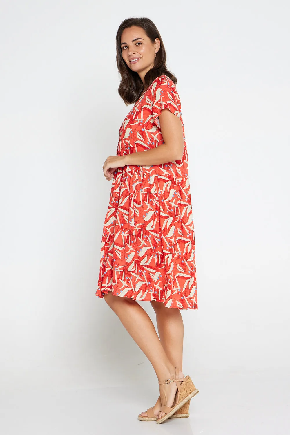 Emery Cotton Dress - Vermillion Olive Tree