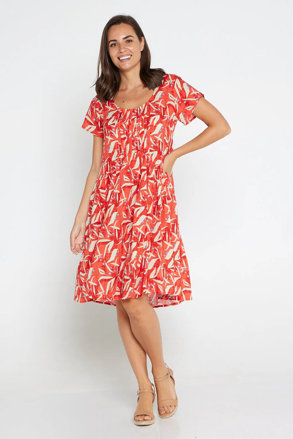 Emery Cotton Dress - Vermillion Olive Tree