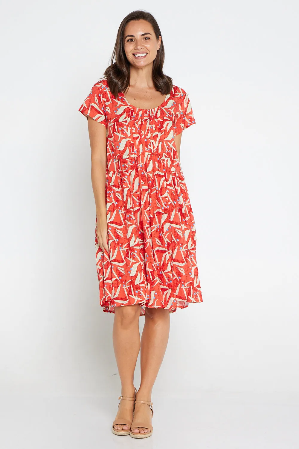 Emery Cotton Dress - Vermillion Olive Tree
