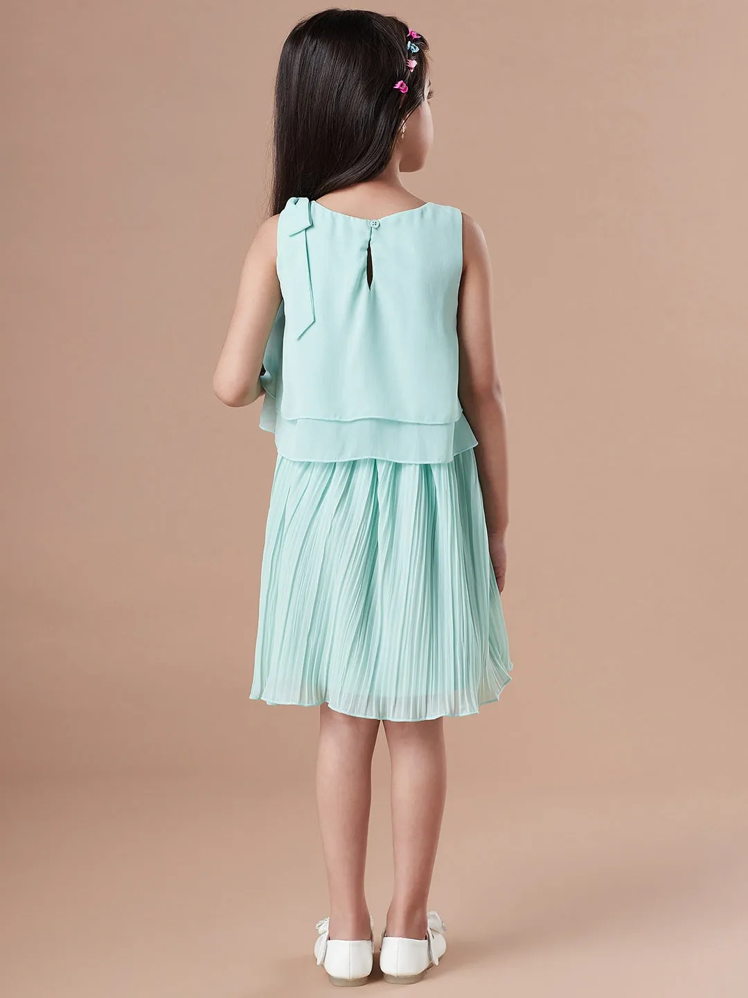 Girls Round Neck Georgette Dress