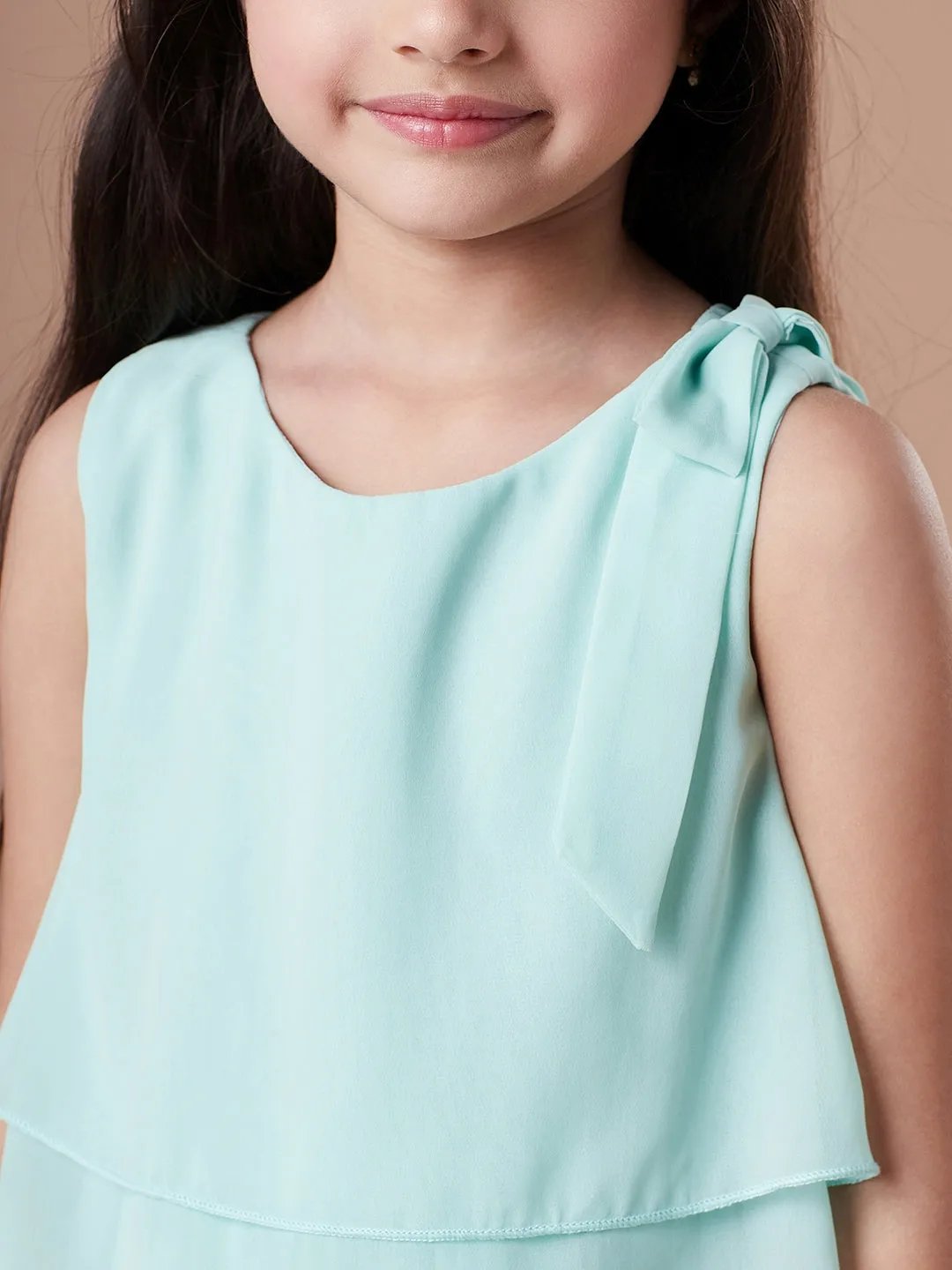 Girls Round Neck Georgette Dress