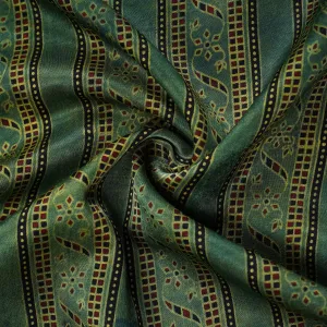 Green Ajrakh Print Mashru Silk Fabric 20803