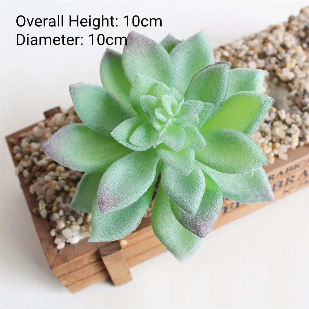 Green Flocking Artificial Succulents Plants Home Garden Decoration Flower Arrangement Bathroom Accessories Planta Artificial