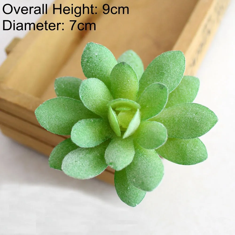 Green Flocking Artificial Succulents Plants Home Garden Decoration Flower Arrangement Bathroom Accessories Planta Artificial