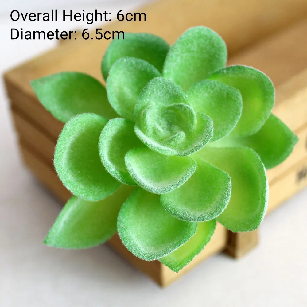 Green Flocking Artificial Succulents Plants Home Garden Decoration Flower Arrangement Bathroom Accessories Planta Artificial