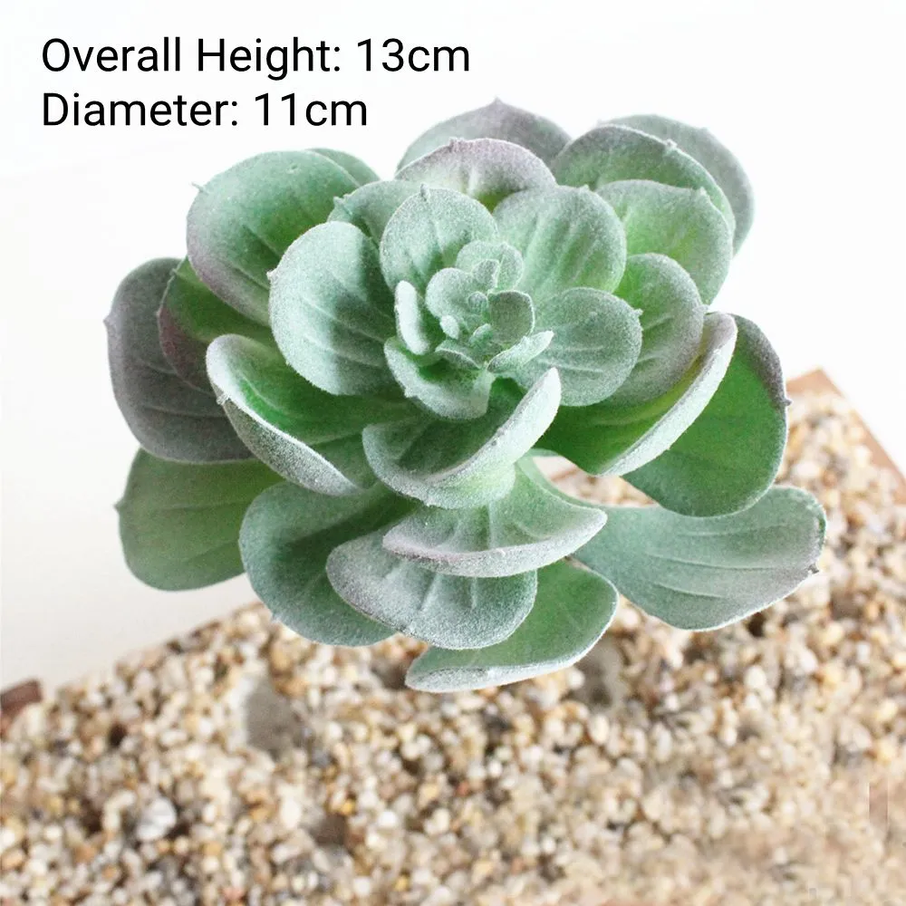 Green Flocking Artificial Succulents Plants Home Garden Decoration Flower Arrangement Bathroom Accessories Planta Artificial