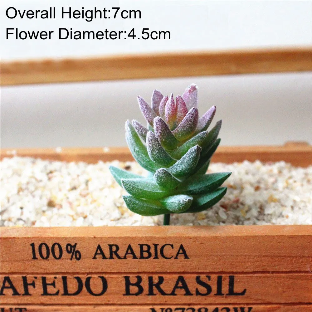 Green Flocking Artificial Succulents Plants Home Garden Decoration Flower Arrangement Bathroom Accessories Planta Artificial