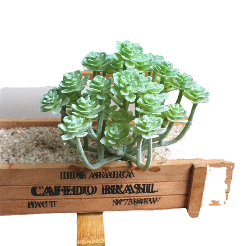 Green Flocking Artificial Succulents Plants Home Garden Decoration Flower Arrangement Bathroom Accessories Planta Artificial