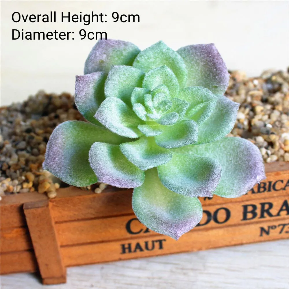 Green Flocking Artificial Succulents Plants Home Garden Decoration Flower Arrangement Bathroom Accessories Planta Artificial
