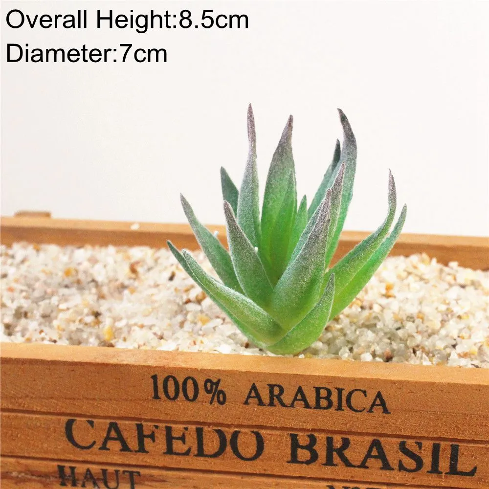 Green Flocking Artificial Succulents Plants Home Garden Decoration Flower Arrangement Bathroom Accessories Planta Artificial