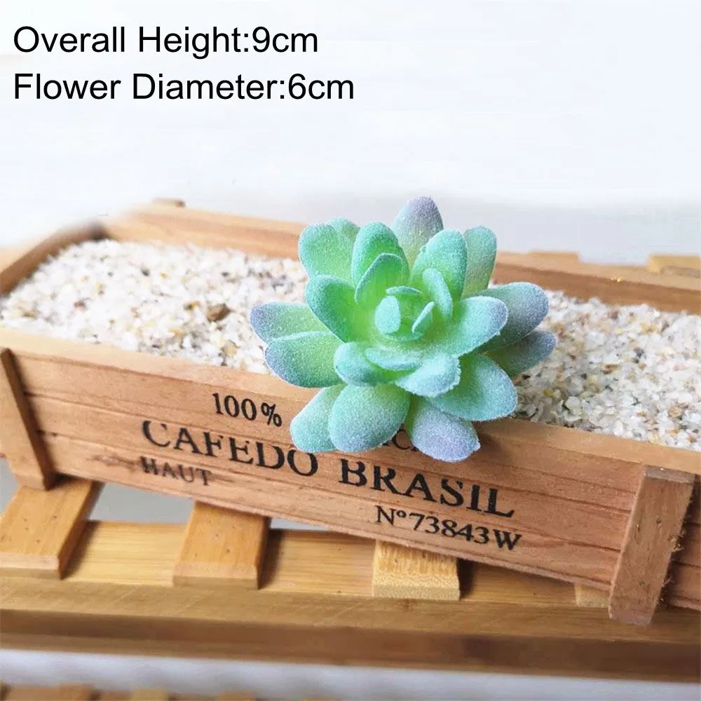 Green Flocking Artificial Succulents Plants Home Garden Decoration Flower Arrangement Bathroom Accessories Planta Artificial
