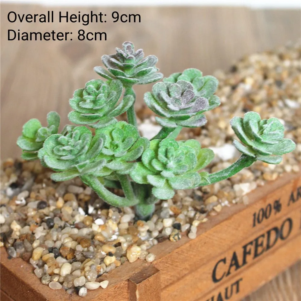Green Flocking Artificial Succulents Plants Home Garden Decoration Flower Arrangement Bathroom Accessories Planta Artificial