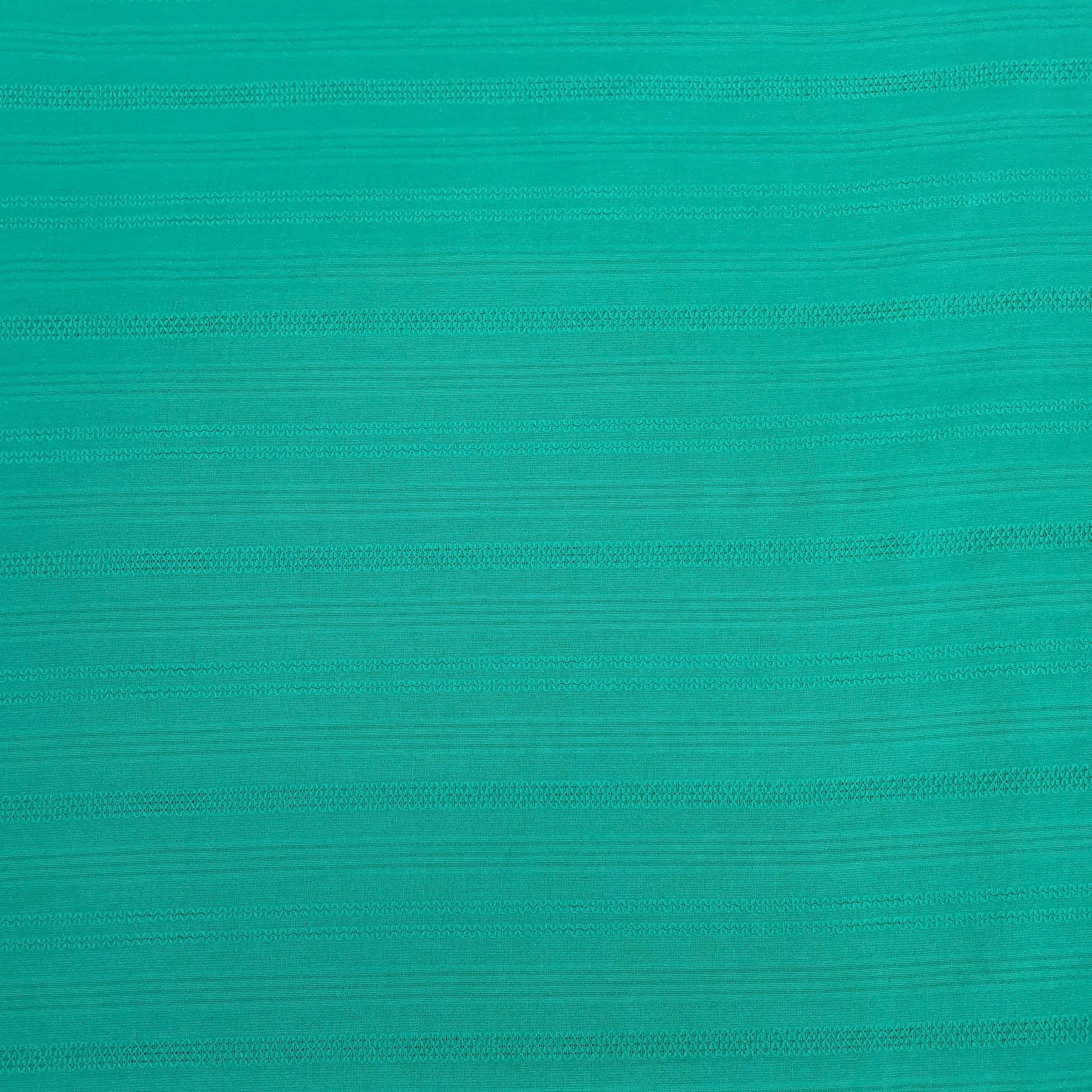Green Solid Jacquard Cotton Fabric, Plain Weave 48 Inches, TU-2005