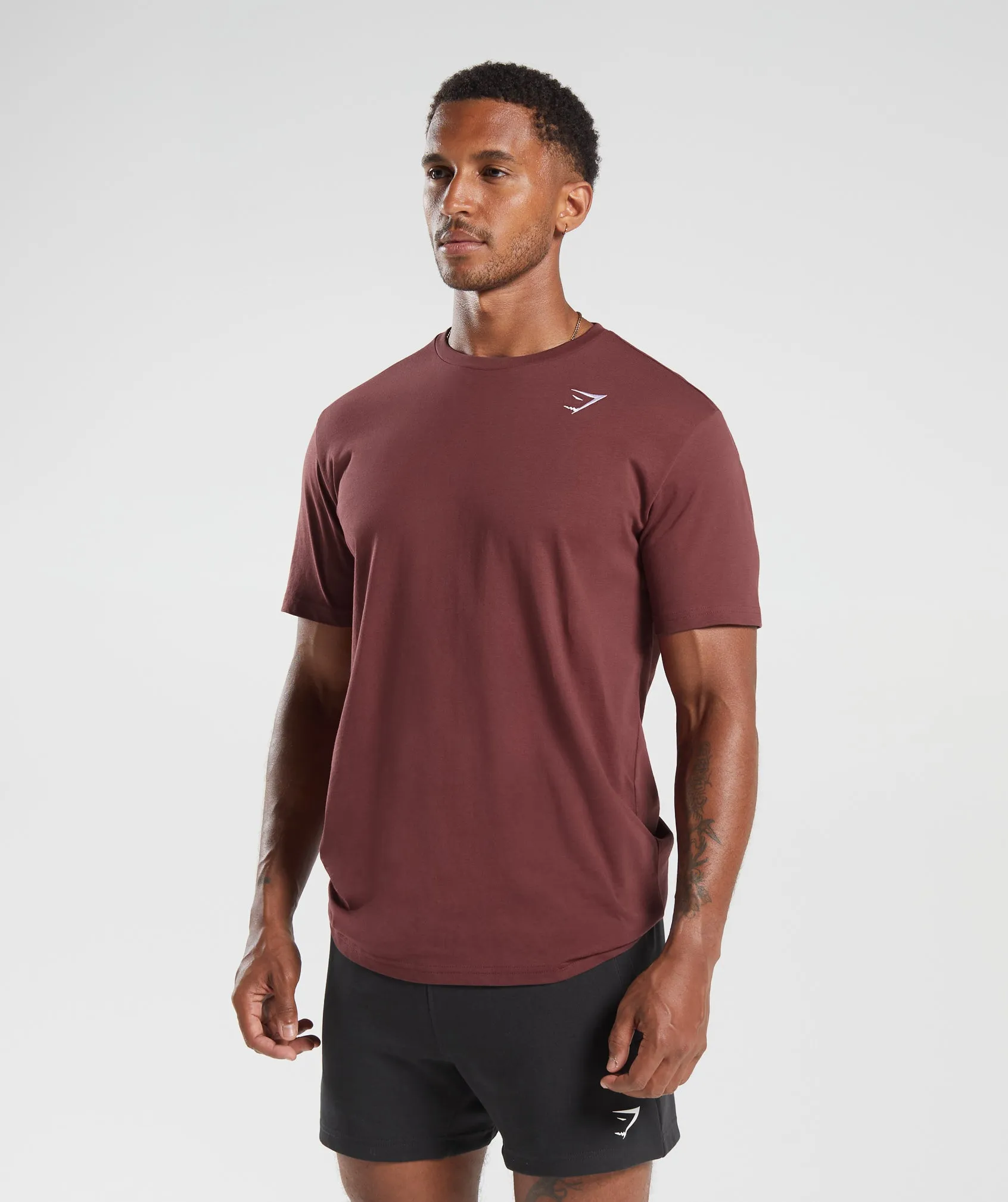 Gymshark Crest T-Shirt - Washed Burgundy