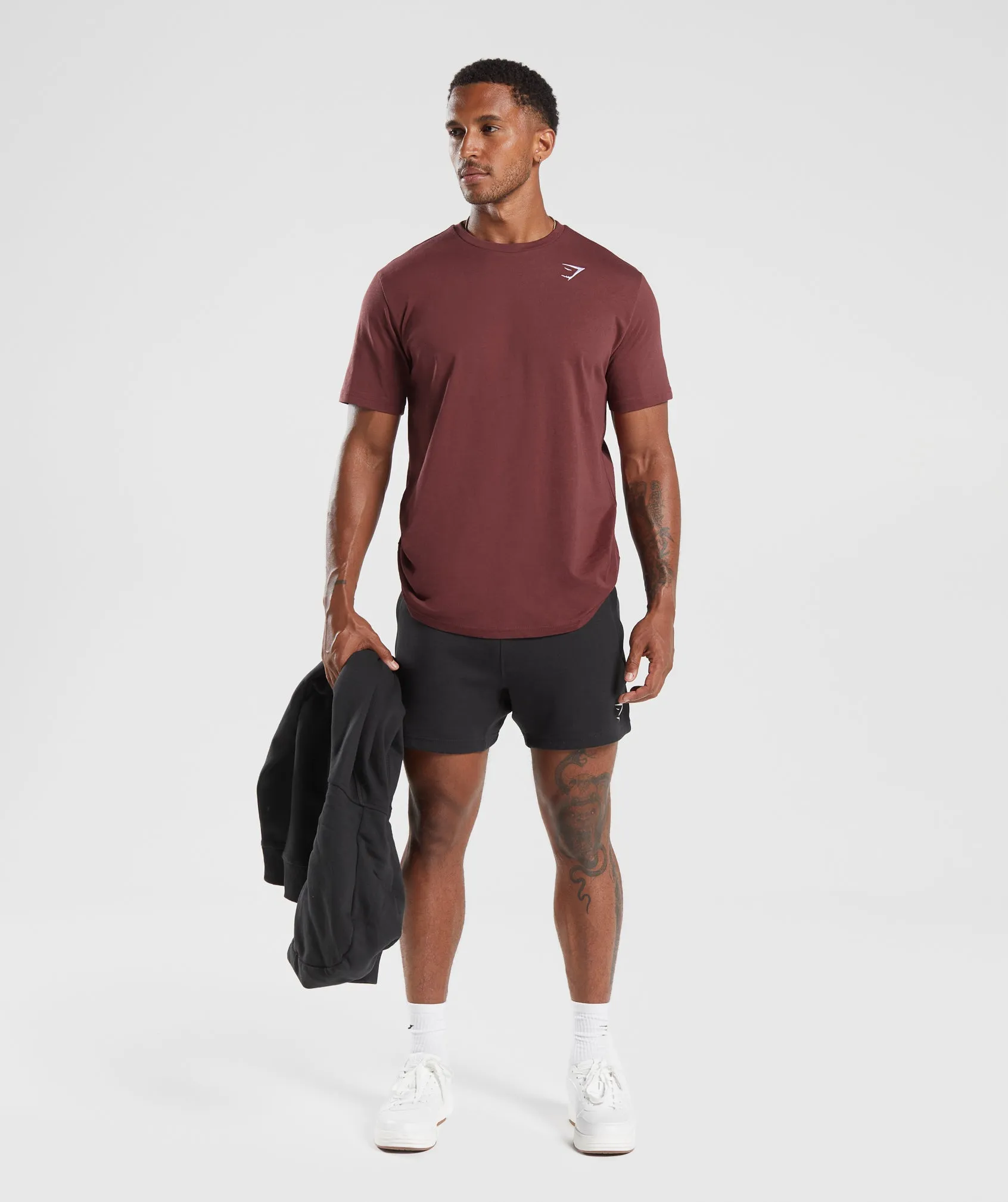 Gymshark Crest T-Shirt - Washed Burgundy