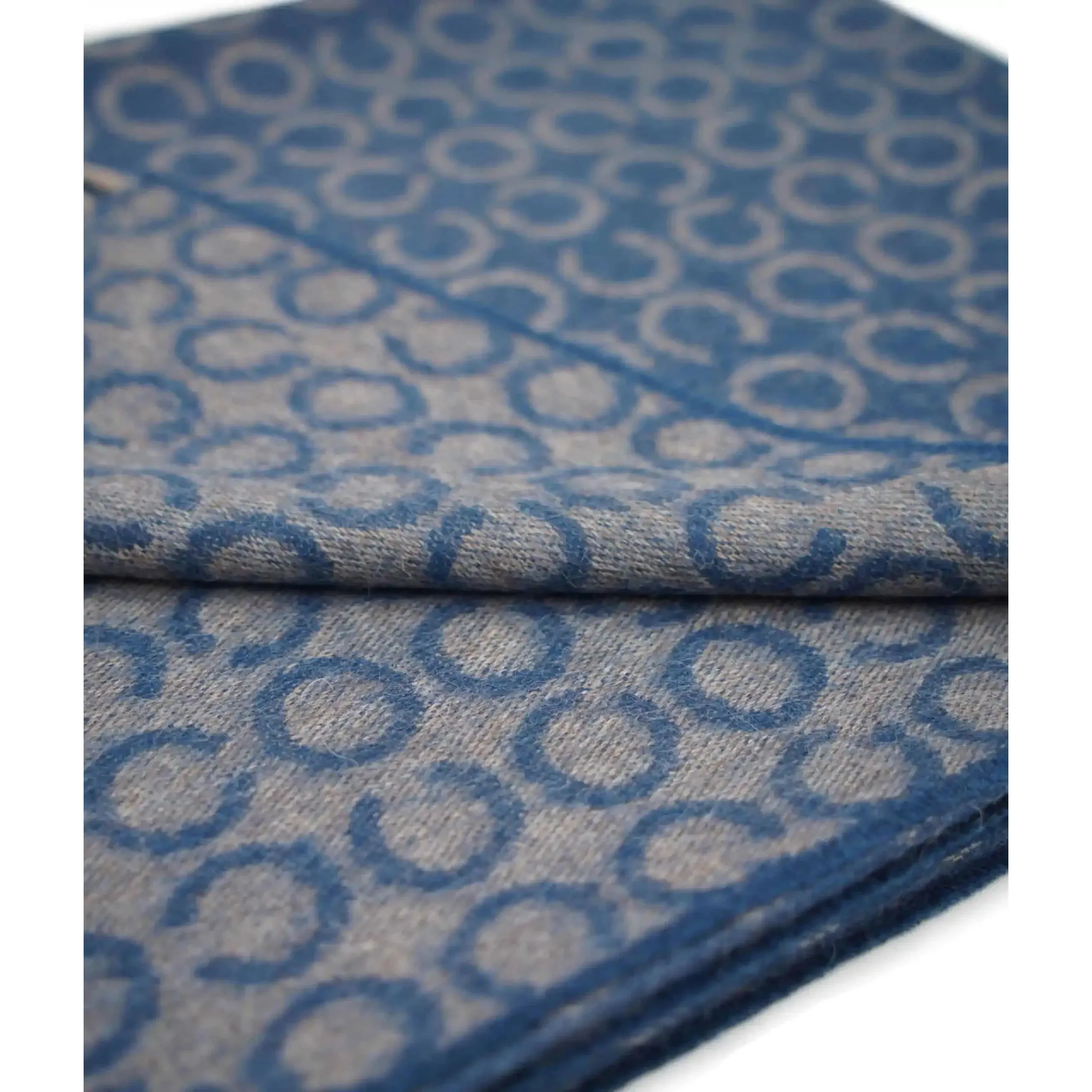 Indigo Blue and Grey 100% Baby Alpaca Wool Sidney Throw (200cm x 130cm)